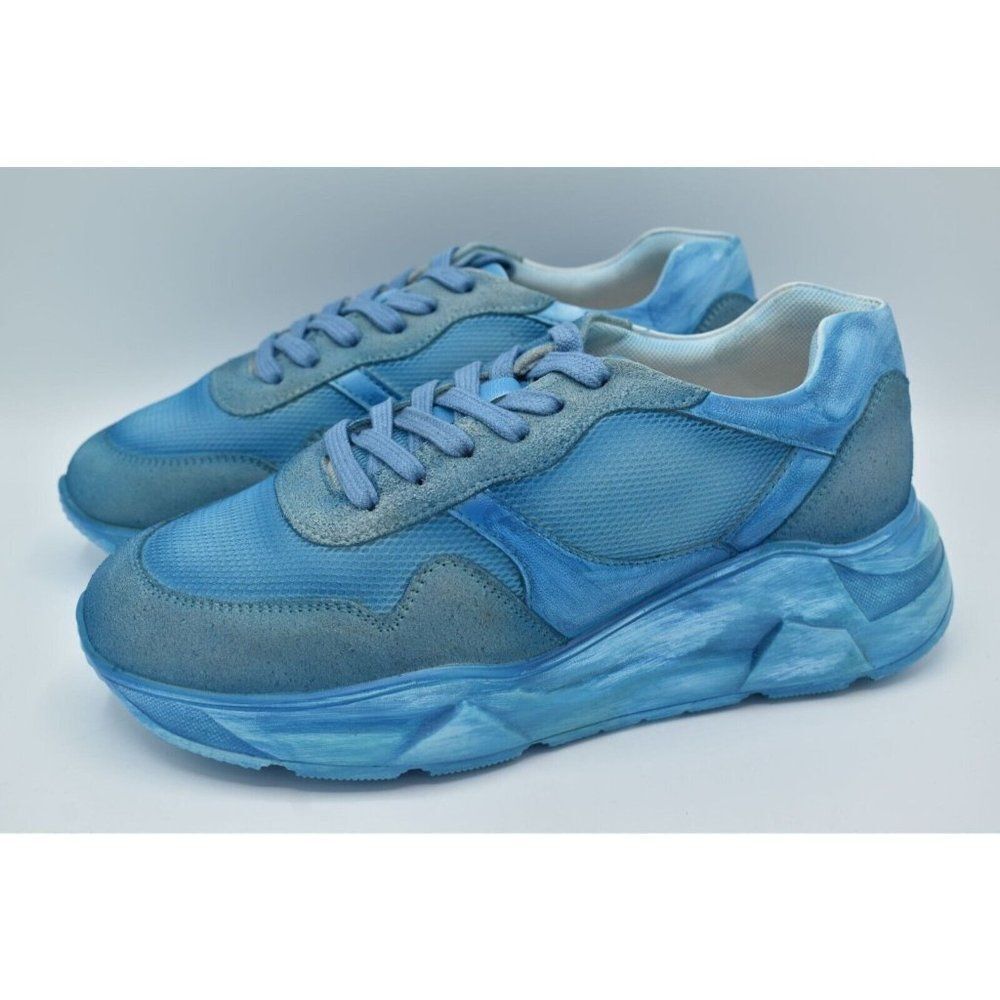Free People‎ Womens EU 38 US 8 Let's Wander Washed Boardwalk Blue Shoes Sneakers